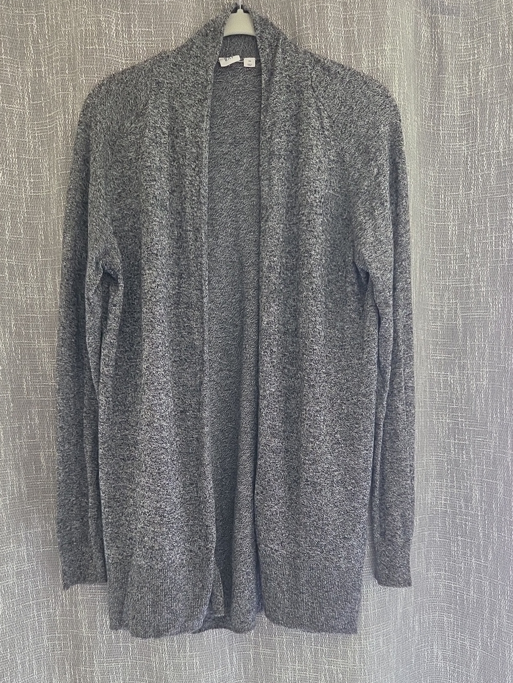 GAP Heather Black Open-Front Knit Cardigan